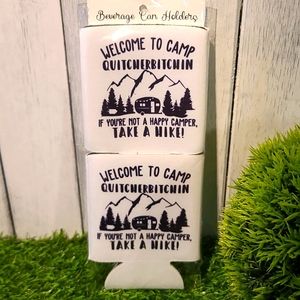 CAMPING theme Beverage holder set of 2 for can water bottle beer NWT